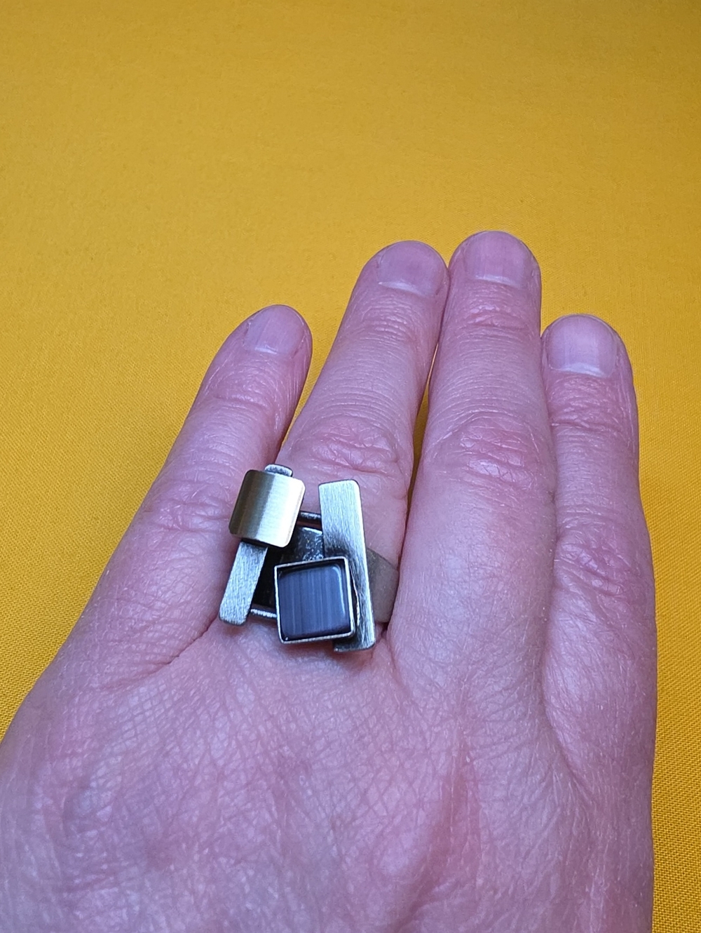 Modernist Constructivist Ring ▪︎ Christophe Poly Designed ▪︎ Very Unique!